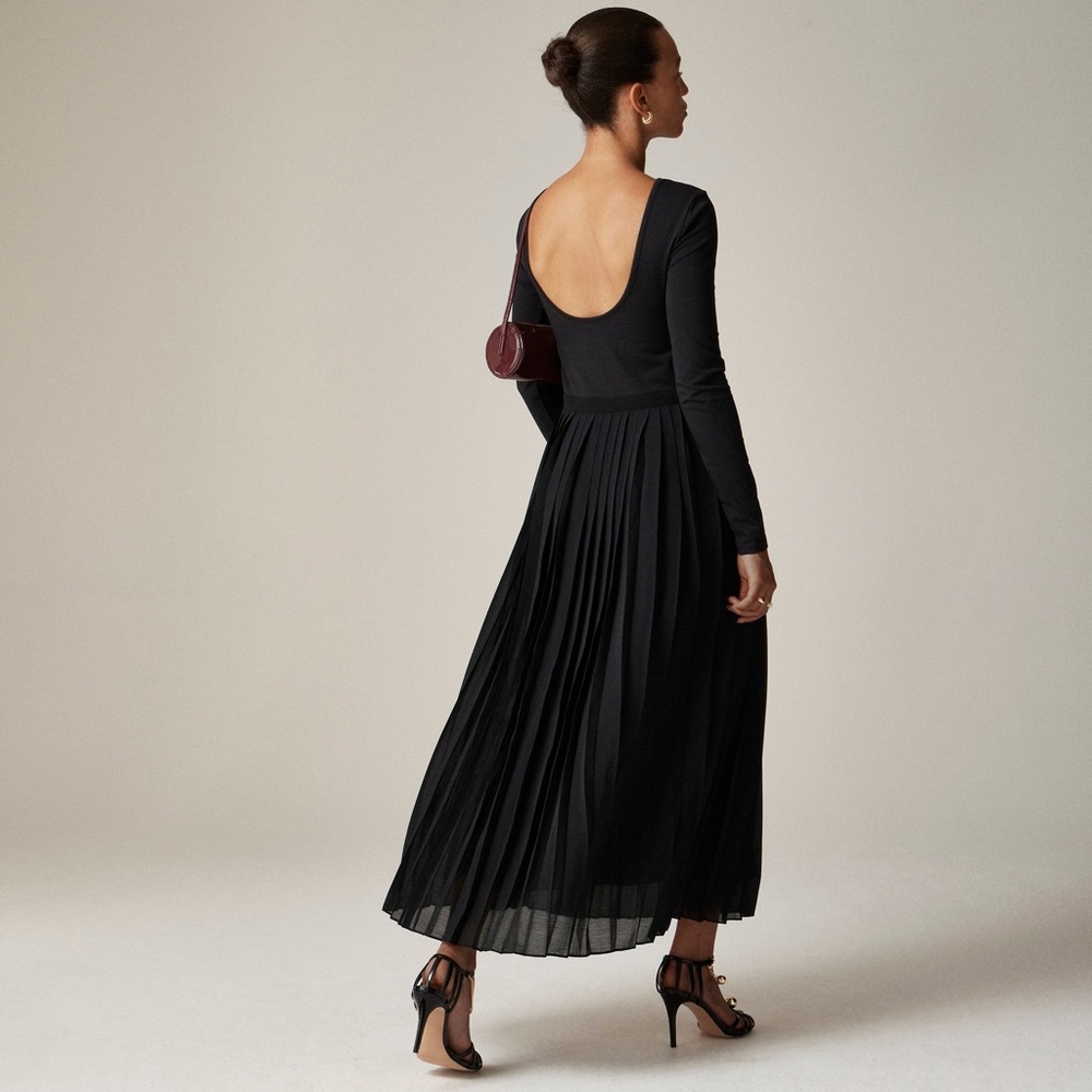 NWT J. Crew Pleated ballet dress stretch cotton scoop open back CF797 plisse - Picture 2 of 10